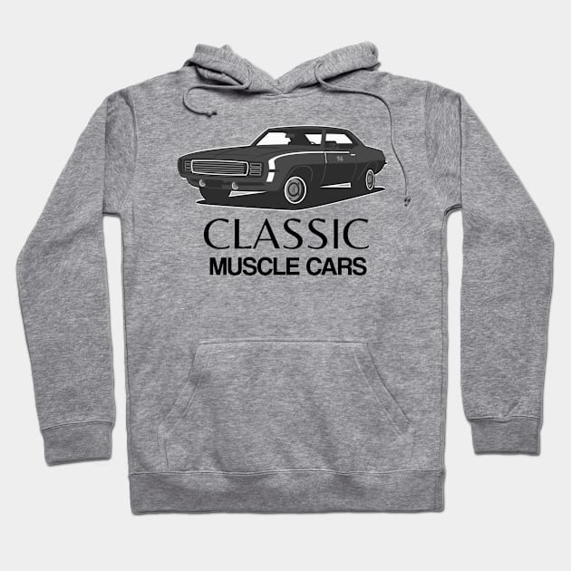 Classic Muscle Cars Black Varient Hoodie by FungibleDesign